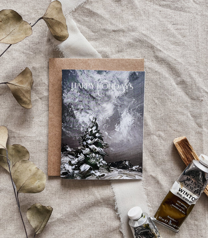 Snowy Tree Holiday Card